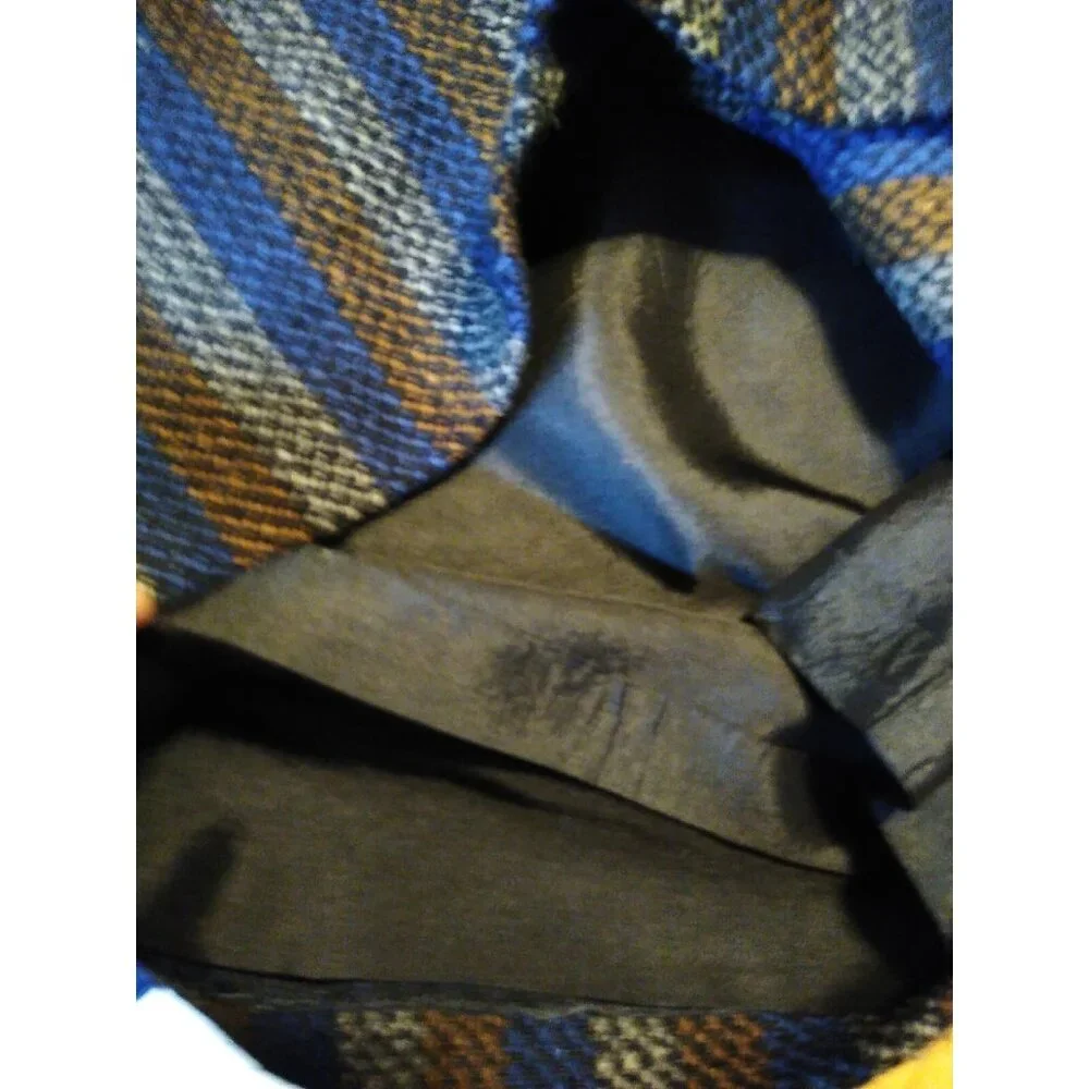 VTG Ms Behave Womens 10 Skirt Midi Length 100% Wool Lined Stripe Dark Academia - Picture 7 of 7